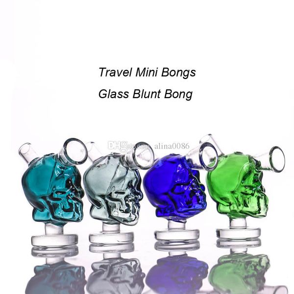 Mini Skull Стеклянные бонги Путешествия Водяной Бонг Муравьегон Bubbler Совместное Курение Пузырь