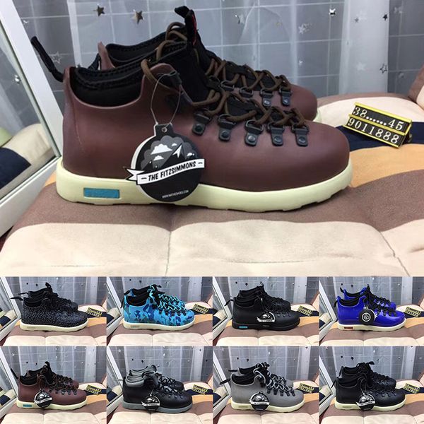 

Fashion Luxury Designer Women Native Fitzsimmons Leather Boots Men Red Brown Camouflage Blue Green Waterproof Casual Botas Martin Boots