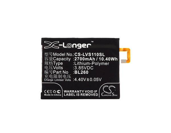 

cameron sino 2700mah battery bl260 for lenovo vibe s1 lite