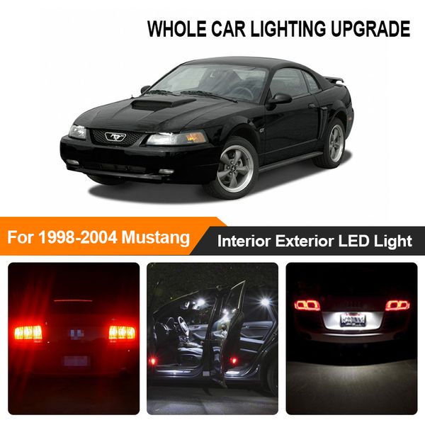 

white amber car bulbs exterior interior led light for 1998 1999 2000-2004 mustang reverse brake parking turn signal lamp