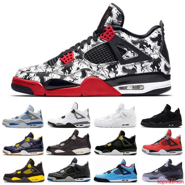 

tattoo singles day 4 4s mens women basketball shoes raptors white cement alternate motorsport bred pale sneakers sports shoes 7-13