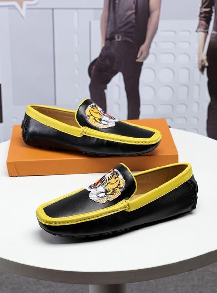 

star with the new product designer men's luxury fashion popular dress casual shoes high-end peas shoes 38-44 wholesale ing, Black