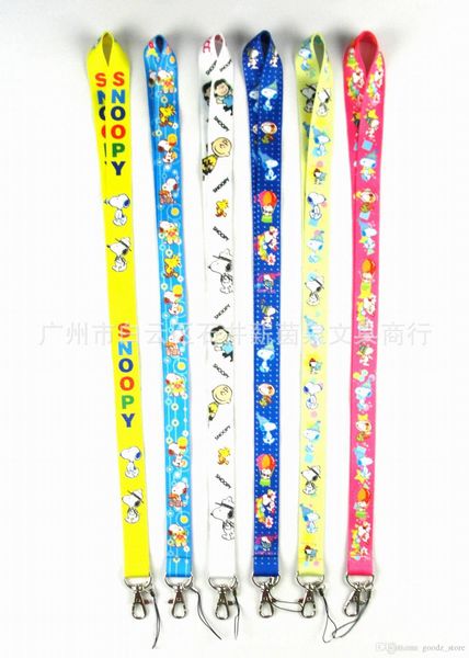

50pcs cartoon snoopy neck lanyard cell phone pda key id holder long strap