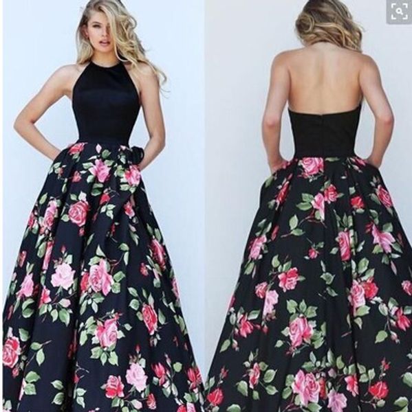 

women canonicals dresses fashion printed long skirt 2019 new arrival womens panelled halter long dresses ladies sleeveless dress, White;black