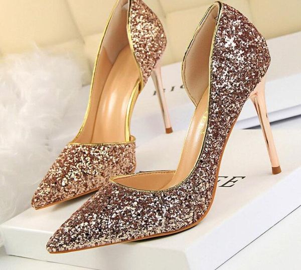 

fashion2020 women pumps extrem high heels women shoes thin heels female shoes wedding gold sliver white ladies, Black
