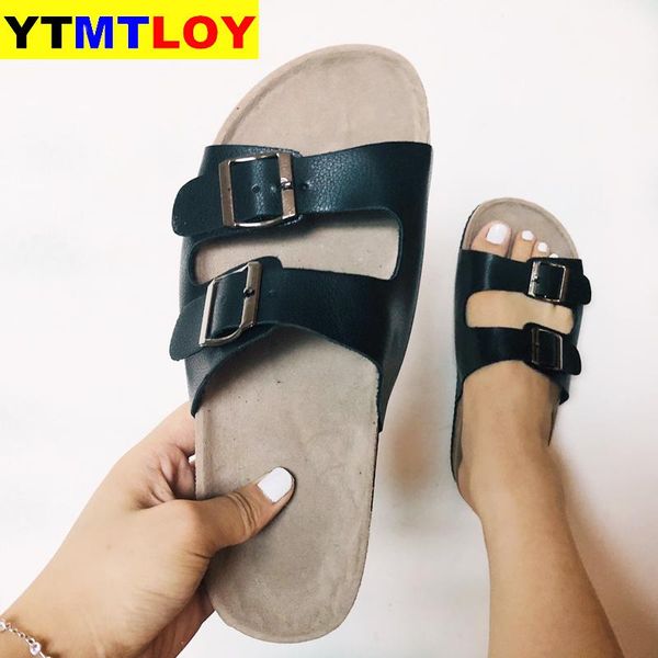 

women slippers summer open toe platform slide ladies hollow light slip on sandals woman shoes button flip flops chaussures, Black