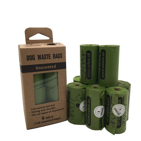 

environmentally friendly and degradable bag pet cleaning supplies 8 rolls garbage bags dogs cats portable home cleaning bag