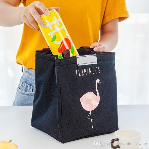 

flamingo thermal bag waterproof oxford beach lunch box food travel cooler bag 4 styles cartoon animal picnic pouch storage bags bh1770 zx