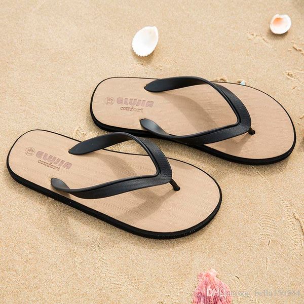 

classic david beckham brand men's casual shoes hawaiian beach slippers printing non-slip flip-flops summer men's designer s, Black