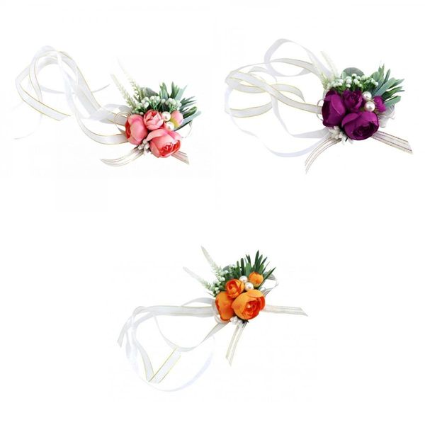 

wrist flower pink++orange