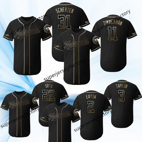 

Washington 2019 Golden Edition jersey 11 Ryan Zimmerman 2 Adam Eaton Yan Gomes Trea Turner Anthony Rendon Michael A. Taylor Nationals Jersey