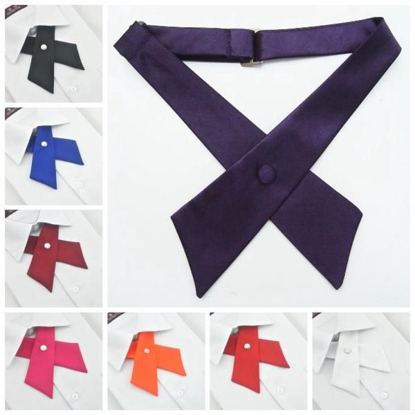 

tie criss-cross tie girls' school uniform cross, Black;blue