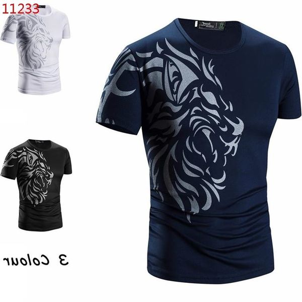 

2017 новый стиль летняя одежда большой размер футболки татуировки печатных быстросохнущая одежда мужская рубашка с коротким рукавом повседне, White;black