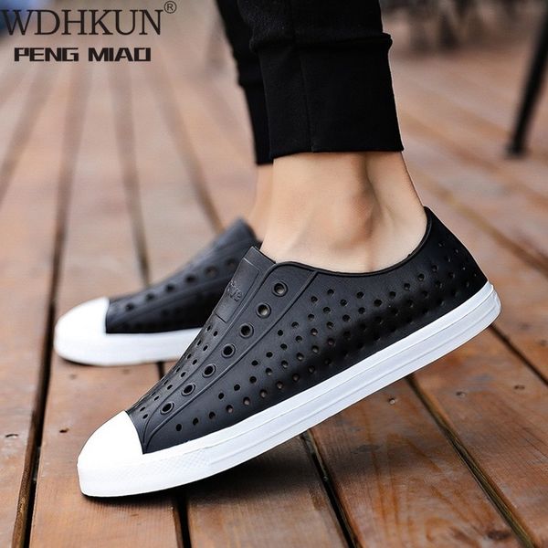 

2020 frank native men summer clogs sandals couple slip-proof soft sandalias hombre hollow-out beach shoes waterproof 36-45 y200520, Black