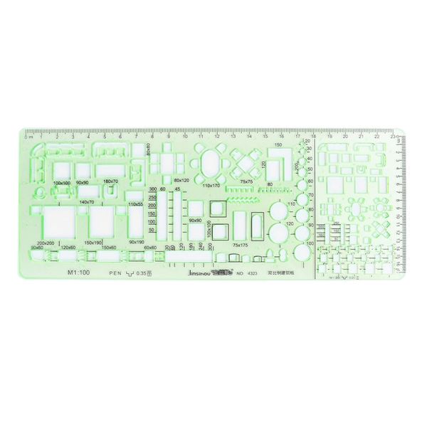

1/100 1/200 geometric drawing template measurement rule building design