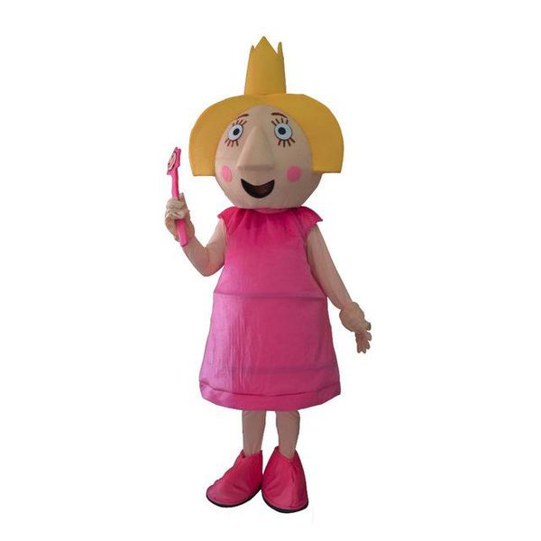 

2019 holly mascot costume for adults fancy party dress, Red;yellow