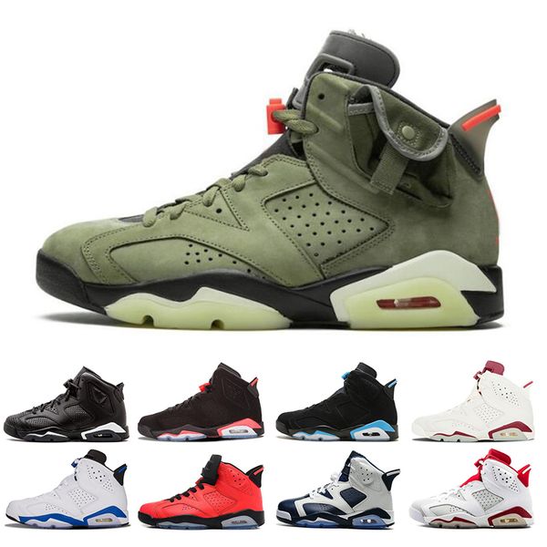 

fashion 6 6s men basketball shoes infrared bred travis scotts unc psg flint carmine mens trainers sports sneakers us 7-13