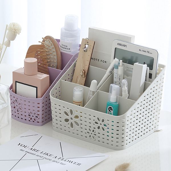 

5 lattices makeup organizers cosmetic storage box multi-function jewelry storage kitchen dresser plastic packing box