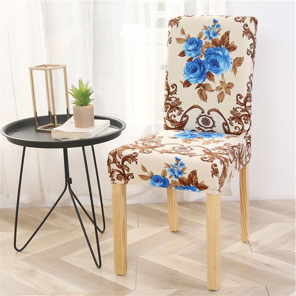 

floral printed chair covers dining elastic spandex materials seat cover for wedding l office banquet chairs slipcovers