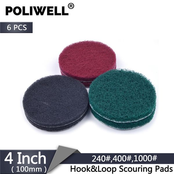 poliwell 6шт 100мм многофункциональный стекаются обратно промышленная соскабливая пусковая площадка сверхмощная круглая нейлоновая ткань для
