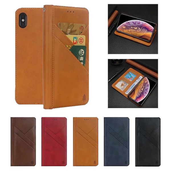 Magnetic Attraction PU Leather Wallet Phone Case for iPhone XS Max XR X 8 7 6 Plus and Samsung Galaxy Note 9 S9 S8 Plus with Photo Frame
