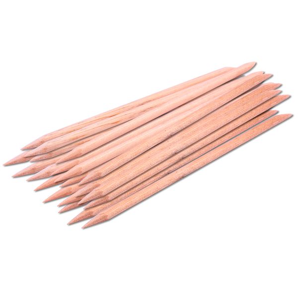 

new 20pcs/set orange women lady double end nail art wood stick cuticle pusher remover pedicure manicure tool, Silver