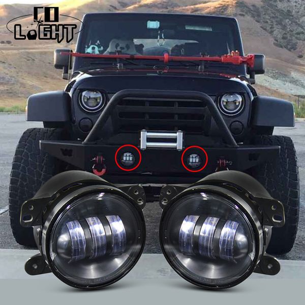 

4-дюймовый светодиодный противотуманный свет фар с ангельскими глазками 3000lm drl для ford focus jeep wrangler jk harley offroad автомобиль