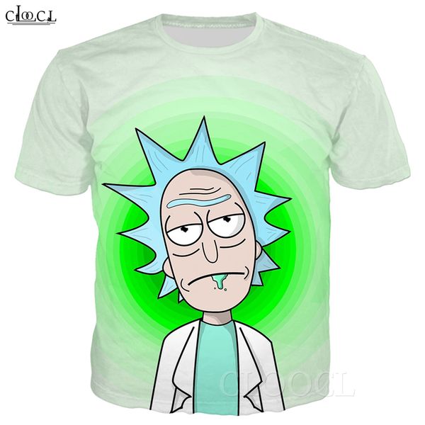 

2020 новый стиль аниме рикки и морти футболки мужчины женщин 3d full печатается с коротким рукавом мода дикие повседневный tops уличная, White;black