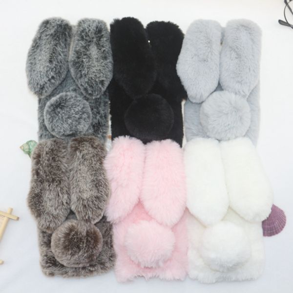 

fashion phone case for iphone 11 pro max xr xs max x 10 8 7 6 6s plus rabbit fluffy fur phone cover