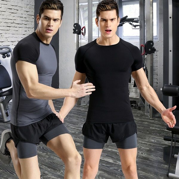 

mens summer gyms fitness t-shirt crossfit bodybuilding slirts printed o-neck short sleeves cotton tee yr, Black;blue
