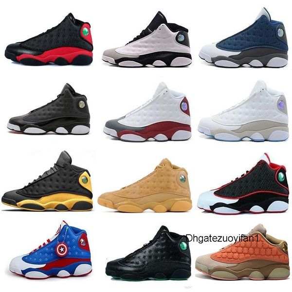 

13s 13 black cat men women basketball shoes flint bred olive melo class of 2002 wheat grey all star j13 sneakers