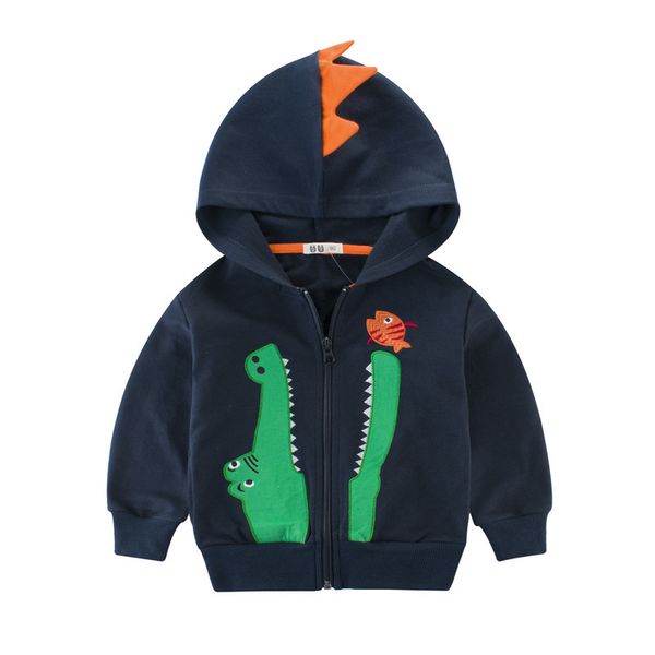

2019 autumn children's kids' soft brushed fleece casual dino toddler hoodie for boys and girls sweatshirt 2t - 10 years, Blue;gray