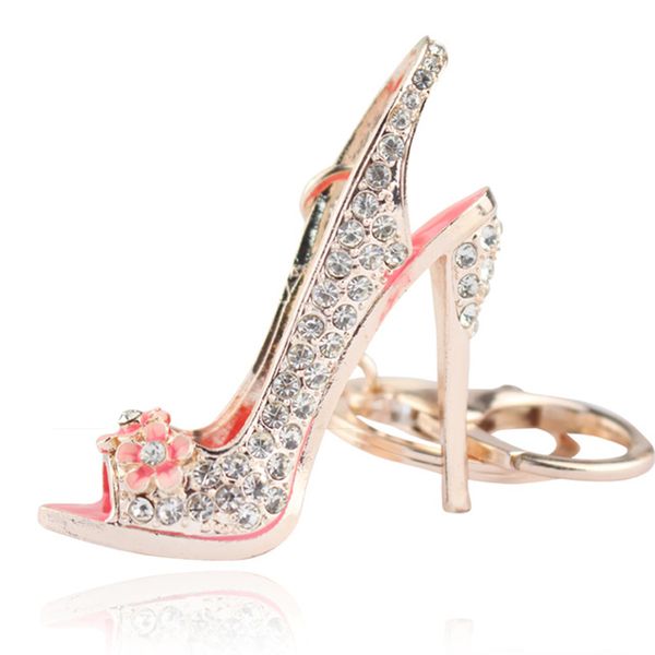

metal high shoes fashion car accessories women keychain for the keys keychain key rings red, Silver