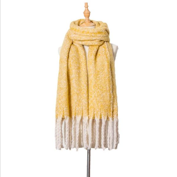 purple and yellow plaid scarf