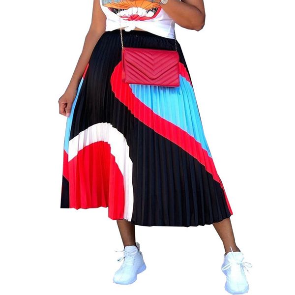 

summer new color print skirt casual fashion loose women's short skirt, Black