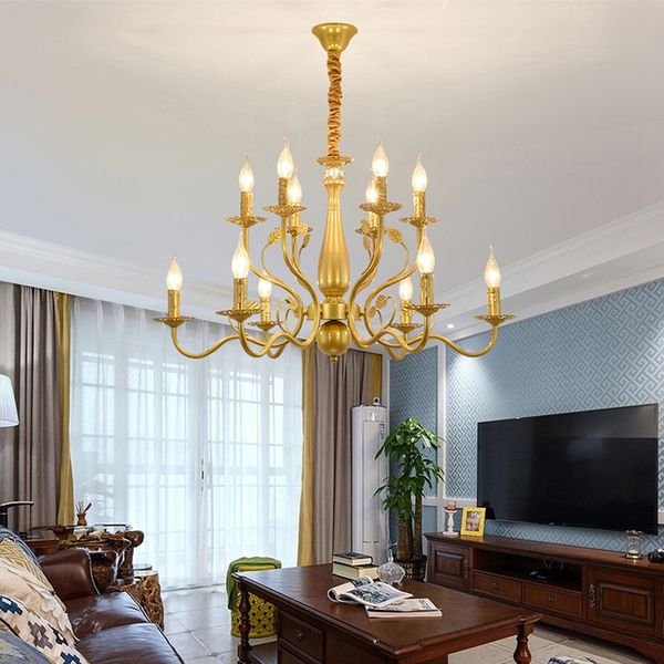 

american candle chandeliers living room bedroom gold black chandelier lights retro restaurant lamp dining creative chandelier lighting