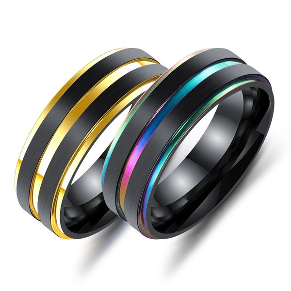 

titanium rings for men stainless steel colours gold wide bands rings finger ring mens jewelry for boys mens gifts, Silver
