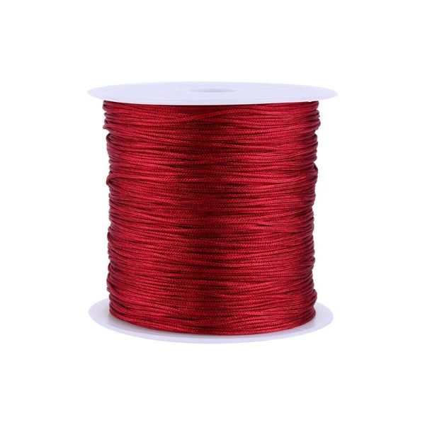 

yarn 100m x 0.8mm durable nylon chinese knot cord rattail for macrame thread string home decoration diy apparel sewing, Black;white