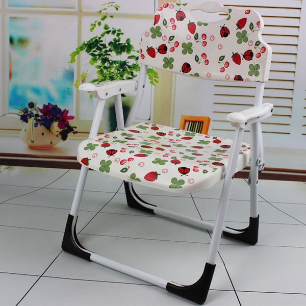 

portable children's dining chair non-slip wear-resistant folding printed pattern random chair