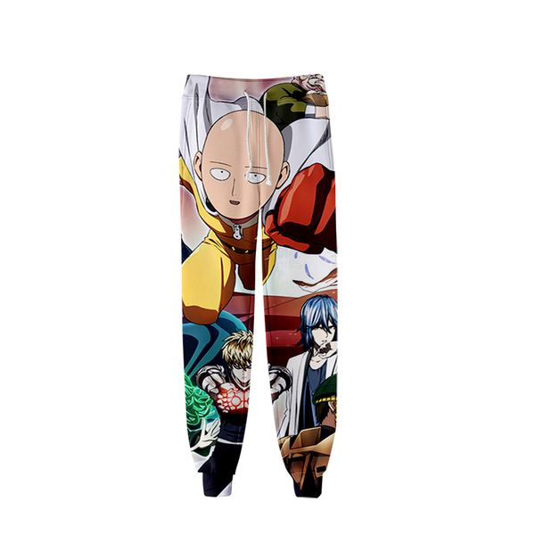 

frdun 3d one punch man season 2 pants print casual jogger pants casual women and men slim cool 2019 sale, Black