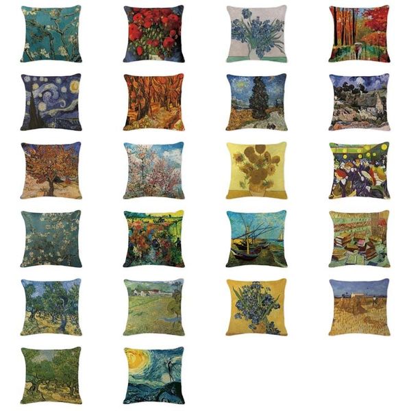 

2019 новый toss подушка case масло подсолнечное printed наволочка гостиная большой домашний декор пользовательские белье ван гог бросьте alm