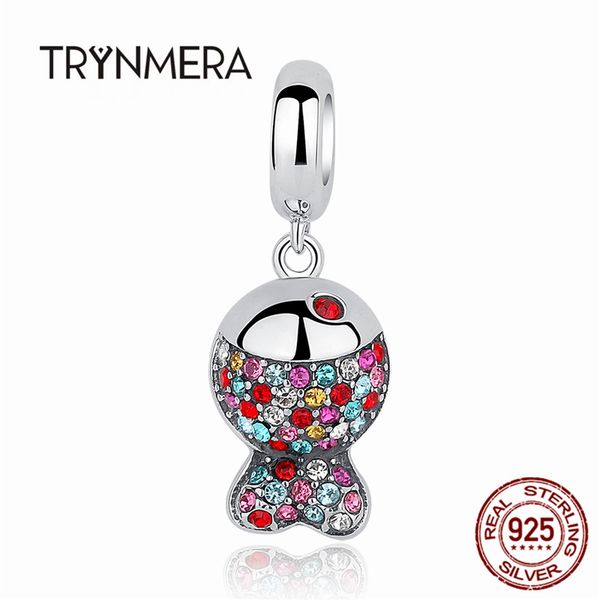 

trynmera new collection 925 sterling silver lovely colorful zircon fish pendants fit bracelet & necklace ta049, Bronze;silver