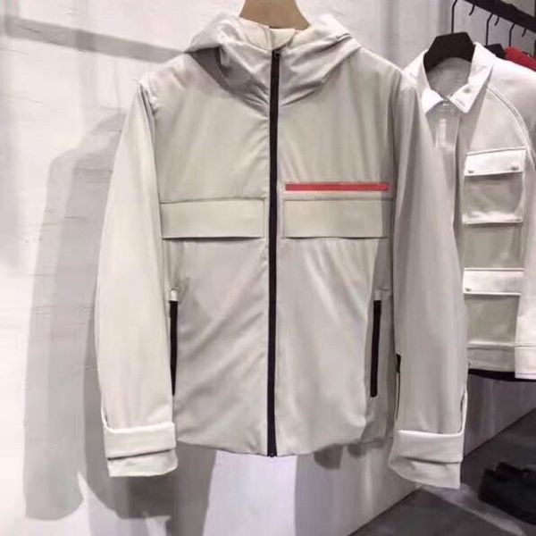 

18fw milano италия марка ветровка куртка с капюшоном одежда мужчины женщины ветрозащитный пальто теплая зима толстые верхняя одежда hfttjk09, Black;brown