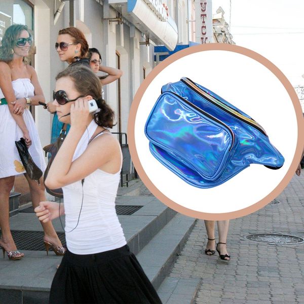 

женщины голограмма лазерная талии сумка мода блестящий неон fanny pack punk светоотражающие bum bag путешествия кошелек