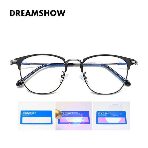 

anti blue light blocking glasses men round eyewear uv400 radiation lens myopia clear prescription optical eyeglasses for women, White;black