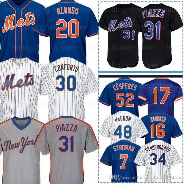 

mets jerseys 20 pete alonso 7 marcus stroman new 48 jacob degrom york michael conforto mike piazza degrom cespedes hernandez gooden, Blue;black