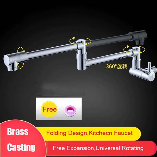 2019 Folding Single Kitchen Faucet Sink Pot Filler Faucet Cold Hot