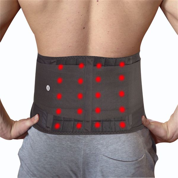 

medical corset support back braces men 20 tablets masajeador de cintura magnÃ©tico, Black;blue