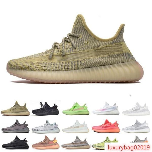 

2019 antlia synth static reflective gid glow true form clay butter men women kanye west running shoes zebra lundmark designer shoes