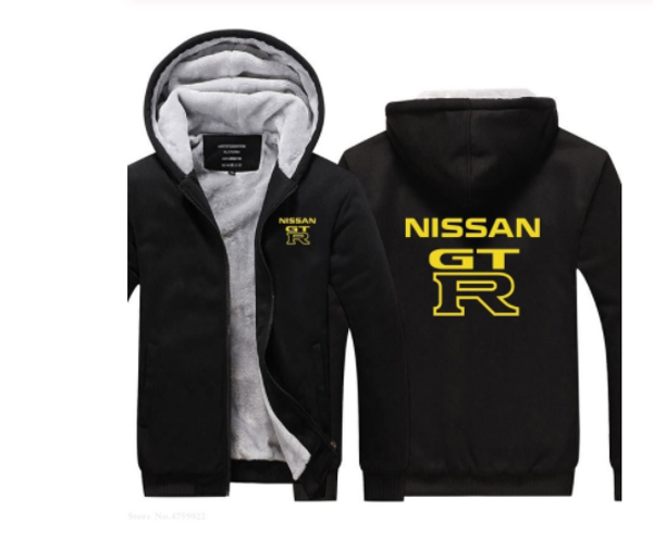 

winter warm hoodies new men's long-sleeved gtr sweatshirt thickening jacket plus size male gt-r jacket regular fabric